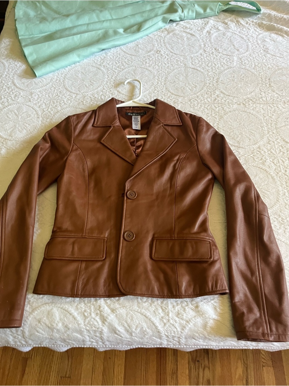 Camel Brown genuine Leather Blazer Jacket